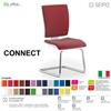 SEIPO CONNECT BIANCA CN0079 Poltrona visitatore a slitta CROMATO SCHIENALE MEDIO SEIPO ECOPELLE D2