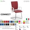 SEIPO CONNECT BIANCA CN0080 Poltrona visitatore a slitta con braccioli CROMATA SCHIENALE MEDIO SEIPO TESSUTO V