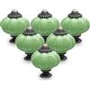 Cjueiom Confezione da 12 pomelli in ceramica verde salvia per cassetti, pomelli in ceramica a zucca vintage con viti di montaggio, maniglie antiche per armadio da cucina