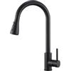 Ulytid Rubinetto Lavello Cucina Nero Opaco Estraibile con Doccetta 3 Modi | Miscelatore rubinetto alta pressione orientabile 360°, monocomando in acciaio inox 304, cartuccia ceramica
