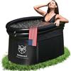 Zennest Vasca Ghiaccio Ovale 150cm XL, Ice Bath Gonfiabile per Sportivi, Coperchio | Vasca esterna gonfiabile e pieghevole, isolamento a 6 strati, bagno freddo per recupero, eBook incluso