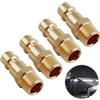 SopwMap 4 Pezzi Raccordo ad aria Compressa Euro con Filettatura Esterna 1/4 ,Raccordi per Aria Compressa Euro, Attacco Maschio in Ottone 1/4 BSP, Spina e Presa Rapida,per Compressori e Utensili Pneumatici