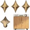 MOROBOR 4 pomelli in ottone spazzolato a forma di stella, pomelli decorativi vintage per cassetti, maniglie per mobili a forma di stella, per armadi, cassettiere, armadi e guardaroba