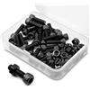 MINHER M6 x 10mm 40 Set Viti Bulloni a Brugola e Dadi in Acciaio al Carbonio,Vite a testa cilindrica con esagono incassato (Nero)