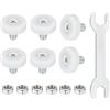 QUARKZMAN 19 mm Rotelle Box Doccia Cuscinetti Ruote Scorrevole Porta Universali con Vite e Chiave per Cassetti Portadocumenti Ricambi Fai Da Te Bianco, 6Pz