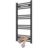 Granitan Termoarredo Bagno 100x50 cm - 389W - Termo Arredo da Bagno - Termoarredo Idraulico - Termosifone da Parete - Nero