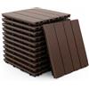 Baroni Home Piastrelle per Esterno a Incastro Effetto Legno, Set 11 Pezzi in WPC, Pavimentazione Modulare Resistente agli Agenti Atmosferici, per Giardino, Terrazzo e Balcone, 29,5x29,5x2 cm, Marrone