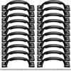 TIANLIN Set 20 Maniglie Mobili Ferro Nero, Interasse 100 mm | Set 20 Maniglie a D in Ferro Nero Liscio, 120x30 mm, Interasse 100 mm, 80 Viti Incluse. Per Mobili Cucina, Cassetti, Armadi