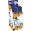 BIC Cristal Soft, Penne Blu a Sfera, Punta Media da 1.2 mm, Inchiostro Scorrevole Easy Glide, 50 Unità, Cancelleria Ufficio