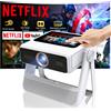 Aepuosem Mini proiettore Smart con supporto 4K con touchscreen, messa a fuoco