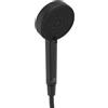 Ideal Standard Idealrain Alu+ Doccetta multifunzione, con due tipi di getto tramite selettore rotante, soffione doccia a risparmio idrico con ugelli EasyClean - Nero Opaco (100x56x232 mm)