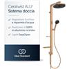 Ideal Standard Ceratwist Alu+ Colonna doccia, Realizzata con l'100% di alluminio riciclato, doccia a risparmio idrico con tipi di getto variabili - Bronzo (338x501x1104 mm)