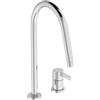 Ideal Standard - Gusto Miscelatore cucina a 2 fori, Bocca alta tonda, con cartuccia FirmaFlow, bocca girevole a 360°, Collegamento a vite dal basso, Cromato