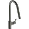 Ideal Standard - Gusto Miscelatore cucina, Bocca alta tonda, con doccetta estraibile e due modalità di getto, bocca girevole a 360°, facile da installare con fissaggio EasyFix+, Magnetic Grey