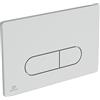 Ideal Standard Oleas Placca di scarico per WC, tecnologia a doppio scarico tramite azionamento meccanico, facile da usare e design durevole (quadrata/rotonda) - Cromo Opaco (234x8,5x154 mm)