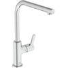 Ideal Standard - Gusto Miscelatore cucina, Bocca alta tonda a L, con cartuccia FirmaFlow, bocca girevole a 360°, facile da installare con fissaggio EasyFix+, Cromato