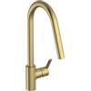 Ideal Standard - Gusto Miscelatore cucina, Bocca alta tonda, con doccetta estraibile, bocca girevole a 360°, facile da installare con fissaggio EasyFix+, Brushed Gold