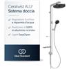 Ideal Standard Ceratwist Alu+ Colonna doccia, Realizzata con l'100% di alluminio riciclato, doccia a risparmio idrico con tipi di getto variabili - Cromo (338x501x1104 mm)