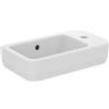 Ideal Standard - i.life S, Lavamani da 45cm con profondità ridotta a 25cm con foro centrale per la rubinetteria e troppopieno, Bianco