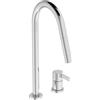 Ideal Standard - Gusto Miscelatore cucina a 2 fori, Bocca alta tonda, con doccetta estraibile e due modalità di getto, bocca girevole a 360°, Collegamento a vite dal basso, Cromato