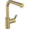 Ideal Standard - Gusto Miscelatore cucina, Bocca alta tonda a L, con doccetta estraibile e due modalità di getto, bocca girevole a 360°, facile da installare con fissaggio EasyFix+, Brushed Gold