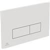 Ideal Standard Oleas Placca di scarico per WC, tecnologia a doppio scarico tramite sgancio meccanico, facile da usare e design durevole (quadrata) - Bianco (234x8,5x154 mm)