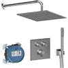Ideal Standard - Ceratherm Navigo, Kit doccia quadrato, Set 6 pezzi componenti doccia, Cromato