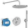 Ideal Standard - Ceratherm Navigo, Kit doccia tondo, Set 6 pezzi componenti doccia, Cromato