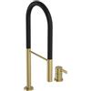 Ideal Standard - Gusto Miscelatore cucina a 2 fori, Semi Pro, con doccetta estraibile e due modalità di getto, bocca girevole a 360°, 6,7 l/min, Collegamento a vite dal basso, Brushed Gold
