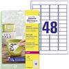 Avery Zweckform L4778REV-20 - Etichette impermeabili, 45,7 x 21,2 mm, 20 fogli per un totale di 960 etichette, colore: bianco