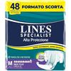 Lines Specialist Pannolone a Mutandina Maxi Plus per Incontinenza Donna e Uomo, Alta Protezione fino a 12 ore, Zero Odore, Taglia L, Scorta Mensile, Confezione da 48 Unità