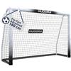 HUDORA Porta da calcio Pro Tect 120 Advanced - Porta da esterno con rete e rivestimento per bambini/adulti - Facile da montare in giardino - Porta con chiusure a strappo e cerniere - Nero