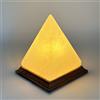 Lampade di Sale Store Lampada di Sale Himalayano Bianca scolpita a forma di Piramide 2-3 kg con luce calda e base in legno