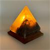 Lampade di Sale Store Lampada di Sale Himalayano Grigia scolpita a forma di Piramide 2-3 kg con luce calda e base in legno