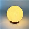 Lampade di Sale Store Lampada di Sale Himalayano Bianca scolpita a forma di Sfera 3 kg con luce calda e base in legno