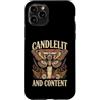 Candlelit Content Moth Readers Writers Custodia per iPhone 11 Pro Amanti dei libri di falena a lume di candela e contenuti