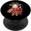 Merry Christmas Wrap Ribbon Bow Stars Xm Carta da regalo con pupazzo di neve e capra, idea regalo PopSockets PopGrip Adesivo
