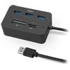 NOX XTREME PRODUCTS NOX Card Reader Complete USB 3 -NXLITERDRONE- Hub USB e lettore di schede, compatibile con la maggior parte delle schede, USB 3.0, Windows XP/Vista / 7/8 / 10; Mac OS 10.x; Linux, colore nero