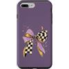 Coquette Bow Lover Custodia per iPhone 7 Plus/8 Plus Viola Bow Moon Charm Scacchi Cottagecore
