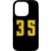 Uniform Yellow Number SUL RETRO E FRONTE Custodia per iPhone 14 Pro Giallo Numero 35 Uniforme Numerata Squadra Sportivo