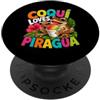 Puerto Rican Cultural Humor by NLTS Coquí Loves Piragüa Rasato Ice Puerto Rico Frog PopSockets PopGrip Adesivo