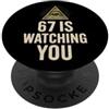 Spooky Student Teacher Math Joke Conspir Illuminati Eye Haunted Numero 67, meme divertente da nerd per Halloween PopSockets PopGrip Adesivo