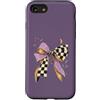 Coquette Bow Lover Custodia per iPhone SE (2020) / 7/8 Viola Bow Moon Charm Scacchi Cottagecore