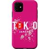 CRAZEELEBAH JAPAN INC Custodia per iPhone 11 TOKYO JAPAN SPLATTER SPLATTER SAKURA CHERRY BLOSSOM RED SUN ART