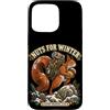 Club Avventurieri della Natura Custodia per iPhone 15 Pro Max Amore per gli Scoiattoli: Umorismo Invernale Vintage