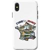 Lakelandwholesale1 Shirt Company Custodia per iPhone X/XS J'aime La Francia Mappa Punti di riferimento regionali Collage Grafico