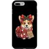 Merry Christmas Wrap Ribbon Bow Stars Xm Custodia per iPhone 7 Plus/8 Plus Corgi - Carta da regalo con pupazzo di neve, motivo: pigne di agrifoglio