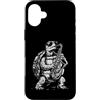 Urban Lover Retro Punk Sarcastic Humorou Custodia per iPhone 16 Plus Divertente sax tartaruga dicendo Jazz Street Performer