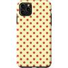 Classic Polka Dot Pattern Vintage Design Custodia per iPhone 11 Pro Max Carino Estetica Vintage A Pois Giallo Burro E Rosso