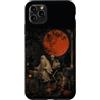Halloween in October Custodia per iPhone 11 Pro Max spettrale fantasma scheletro bicicletta Halloween luna